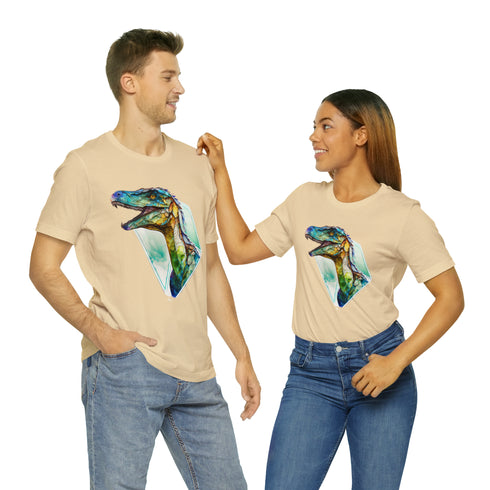 Stained Glass Velociraptor - Short Sleeve Tee